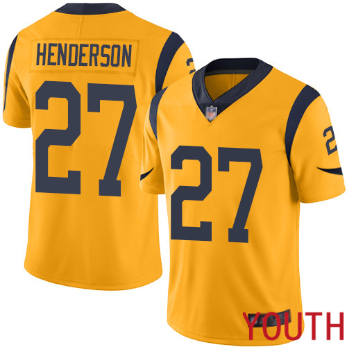 Los Angeles Rams Limited Gold Youth Darrell Henderson Jersey NFL Football #27 Rush Vapor Untouchable